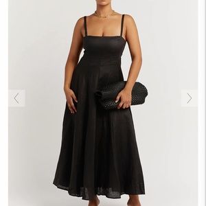 Sold out DISSH ROSS BLACK LINEN MIDI DRESS